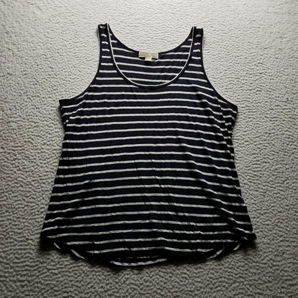 MICHAEL Michael Kors Tank Top Womens XL Blue Stripe Scoop Neck Jersey Sleeveless